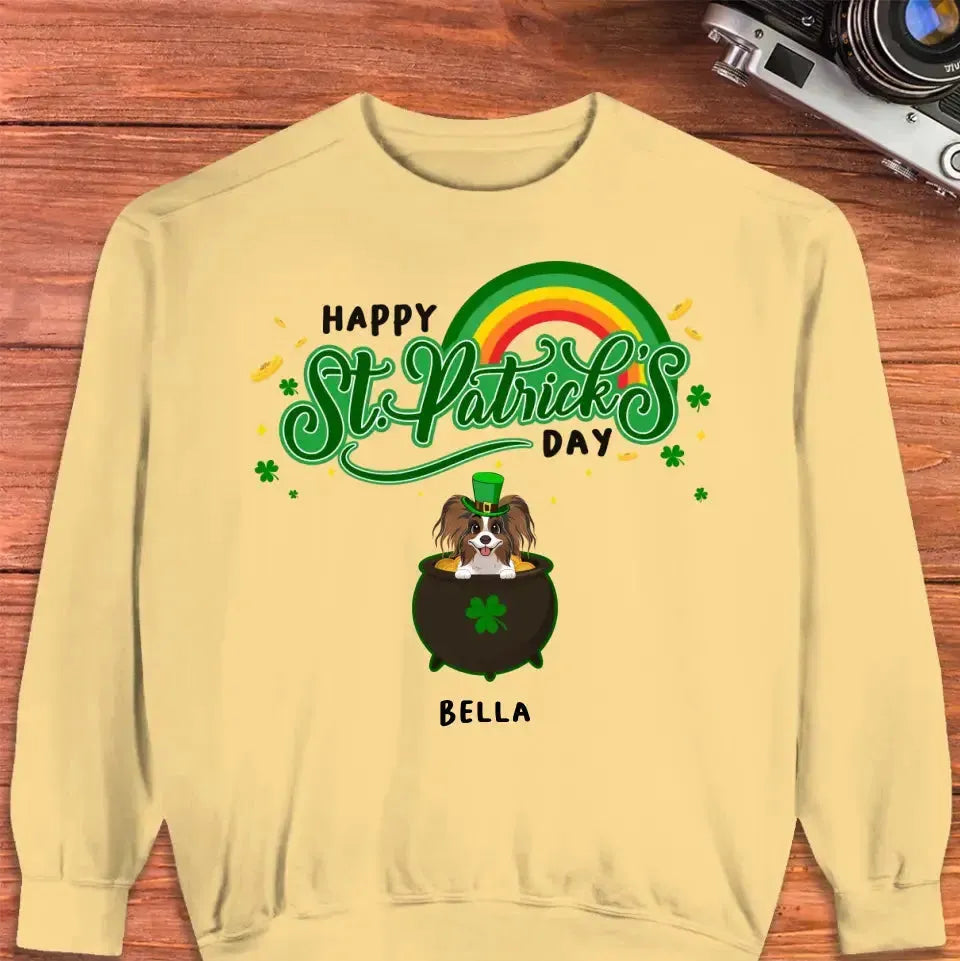 Happy St Patrick's Day - Custom Name - Personalized Gifts For Dog Lovers - Unisex T-Shirt