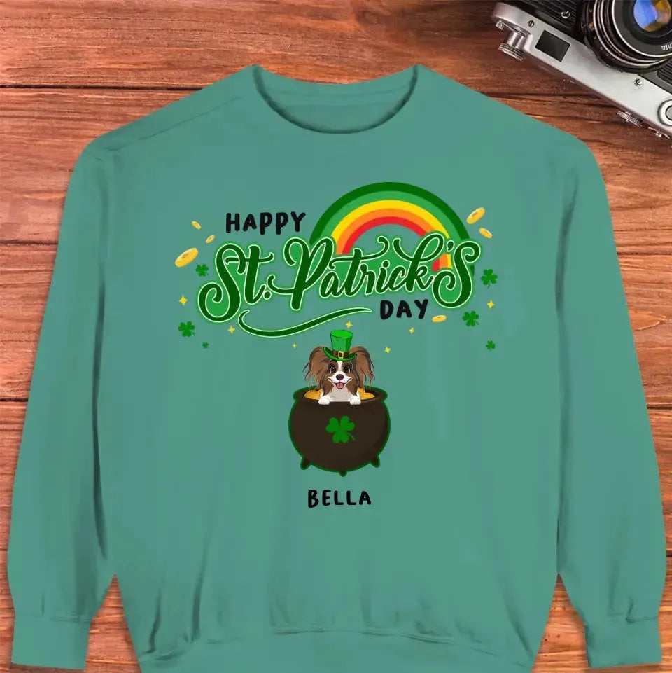 Happy St Patrick's Day - Custom Name - Personalized Gifts For Dog Lovers - Unisex T-Shirt