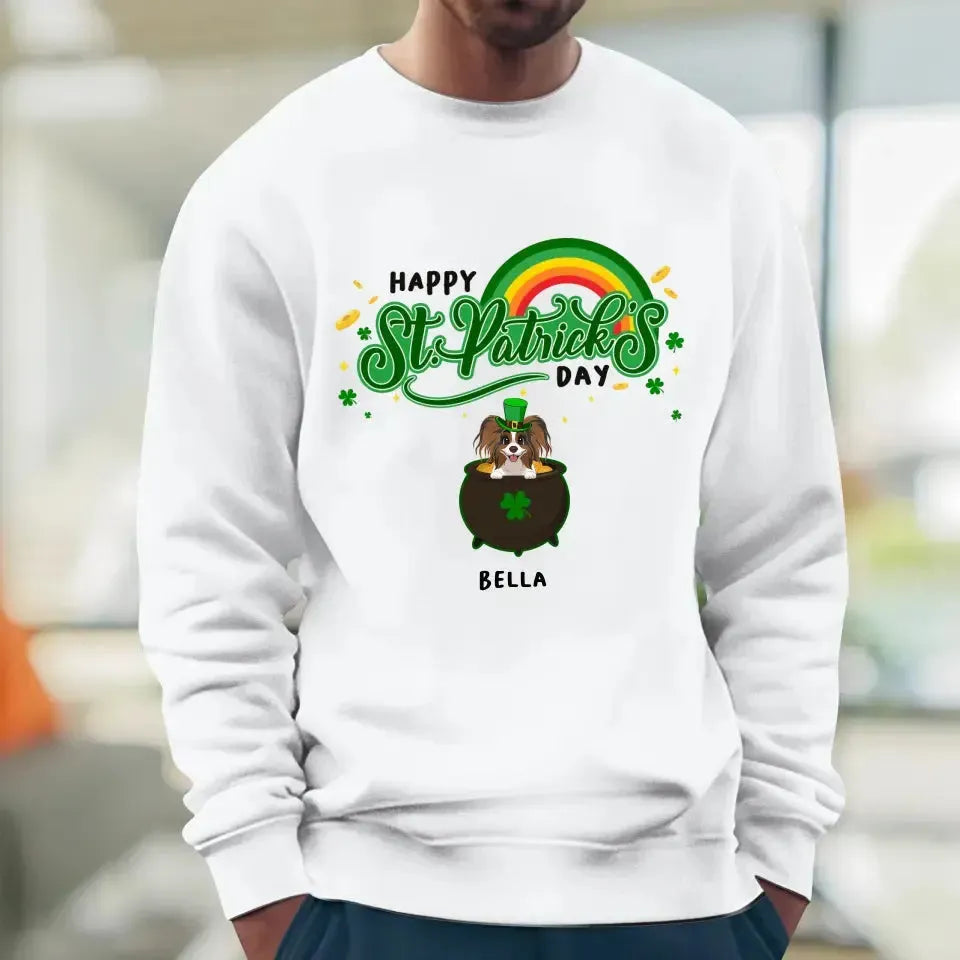 Happy St Patrick's Day - Custom Name - Personalized Gifts For Dog Lovers - Unisex T-Shirt