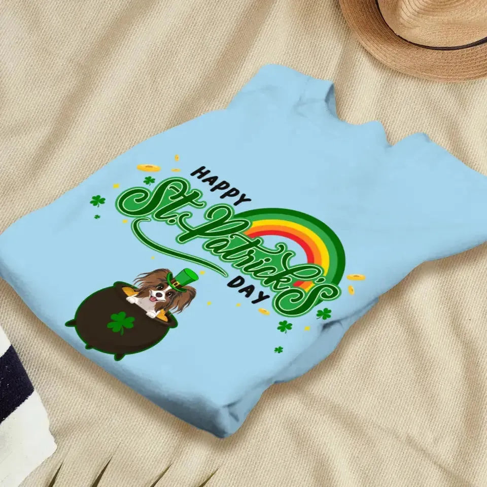 Happy St Patrick's Day - Custom Name - Personalized Gifts For Dog Lovers - Unisex T-Shirt