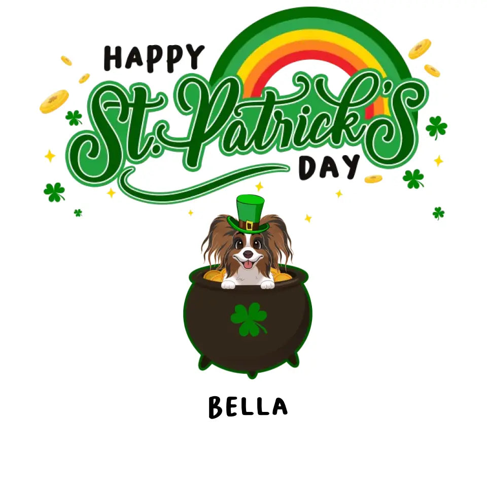 Happy St Patrick's Day - Custom Name - Personalized Gifts For Dog Lovers - Unisex Hoodie