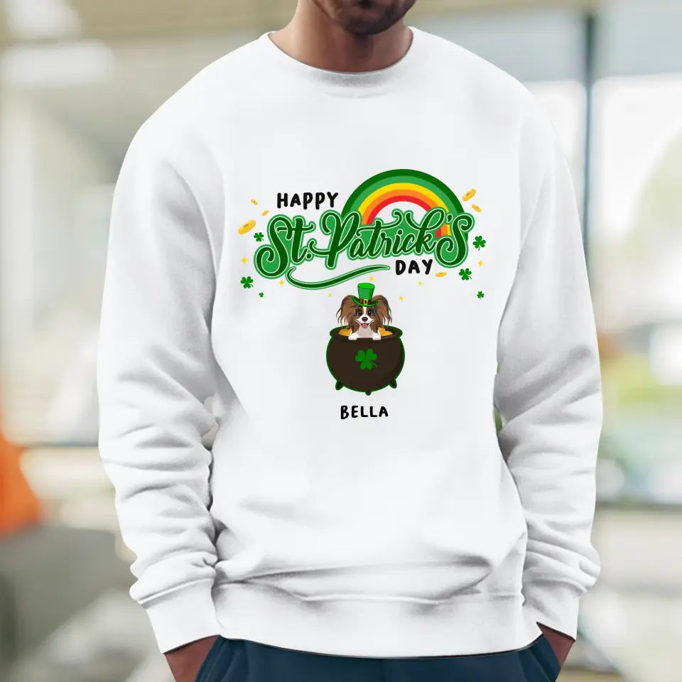 Happy St Patrick's Day - Custom Name - Personalized Gifts For Dog Lovers - Unisex Hoodie