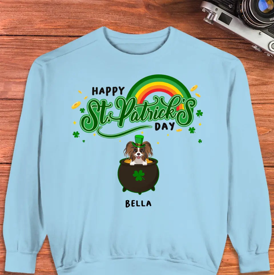 Happy St Patrick's Day - Custom Name - Personalized Gifts For Dog Lovers - Unisex Hoodie