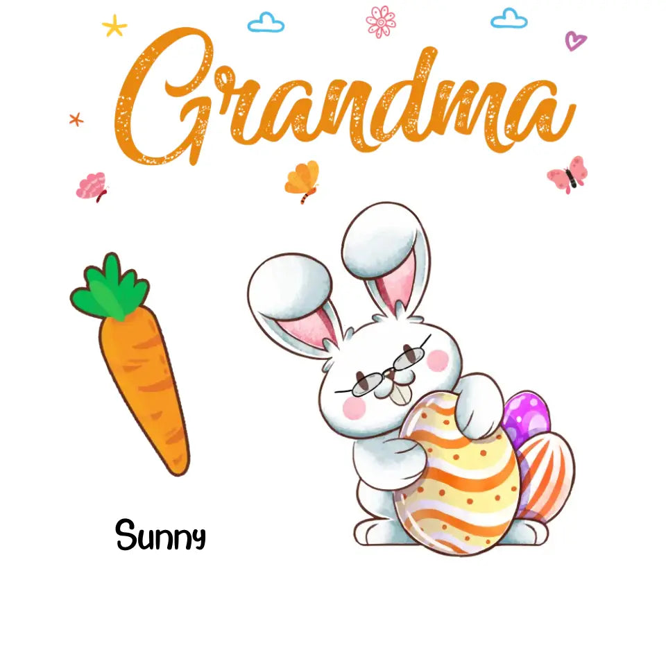 Grandparents Bunny And Carrots - Personalized Gifts For Grandparents - Unisex Hoodie