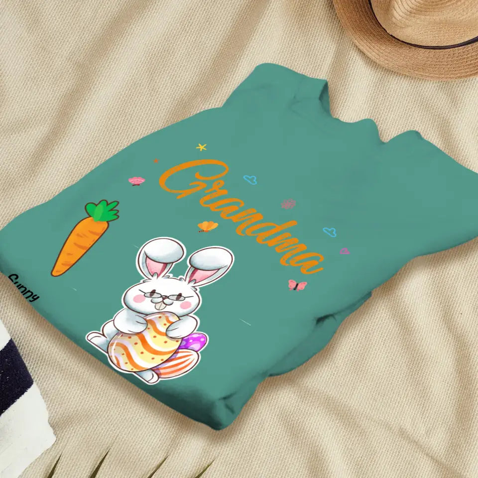 Grandparents Bunny And Carrots - Personalized Gifts For Grandparents - Unisex Sweater