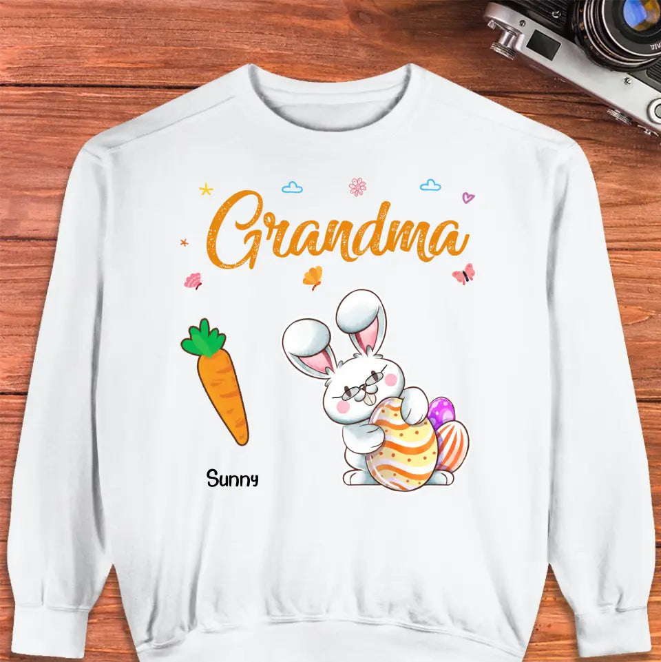 Grandparents Bunny And Carrots - Personalized Gifts For Grandparents - Unisex Sweater