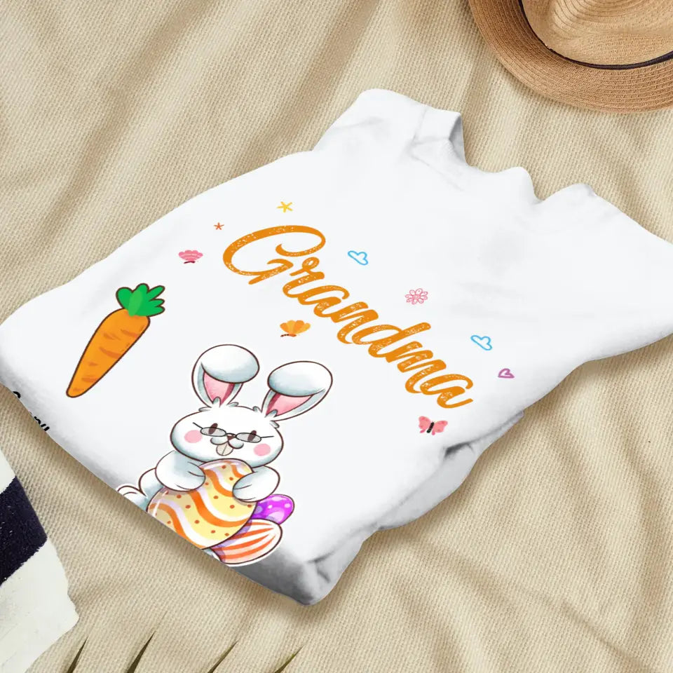 Grandparents Bunny And Carrots - Personalized Gifts For Grandparents - Unisex Sweater