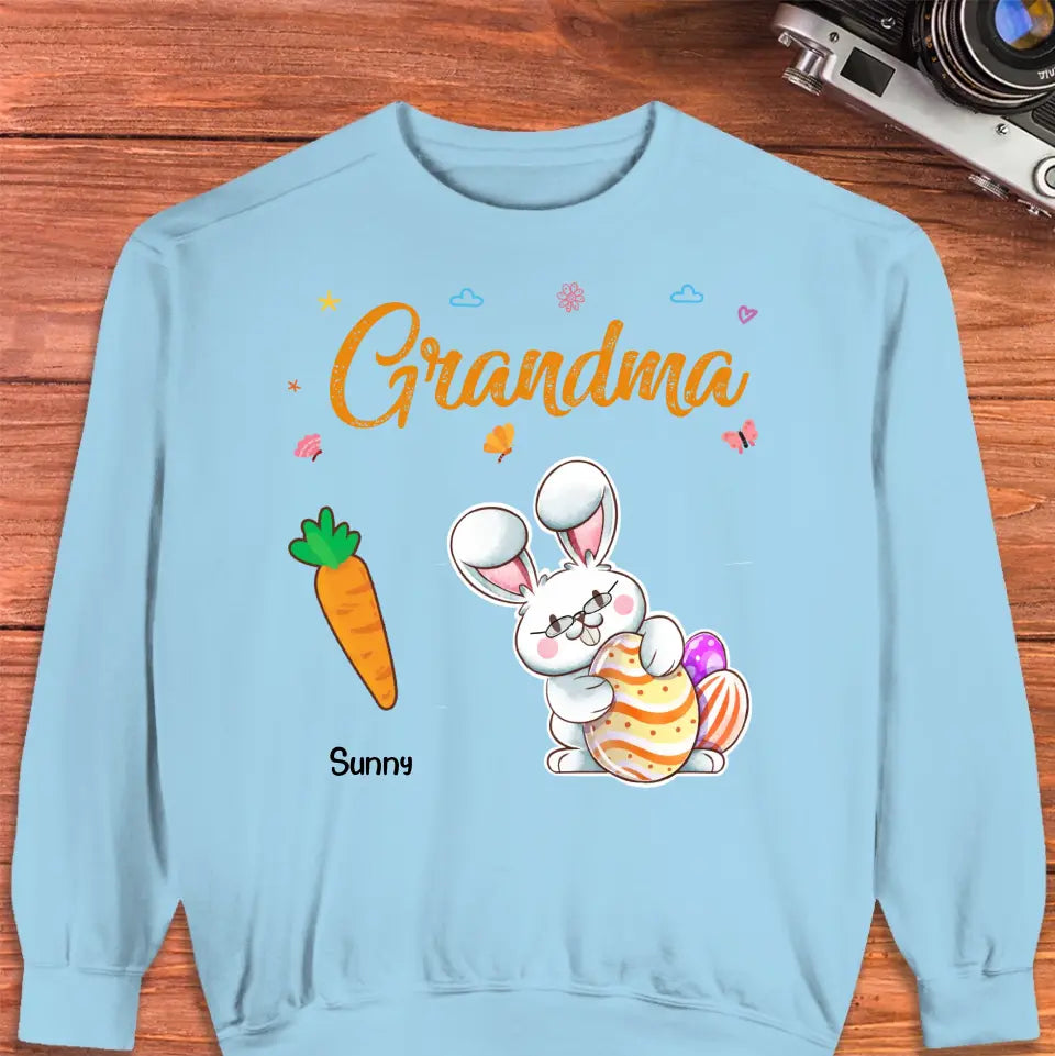 Grandparents Bunny And Carrots - Personalized Gifts For Grandparents - Unisex Sweater