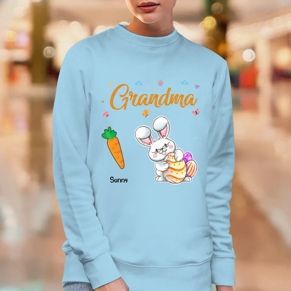 Grandparents Bunny And Carrots - Personalized Gifts For Grandparents - Unisex Sweater