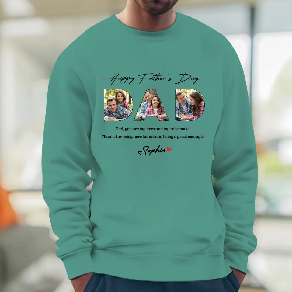 Dad, You Are My Hero And My Role  - Personalized Gifts For Dad - Unisex Hoodie