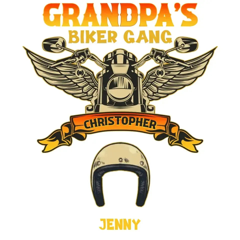 Grandpa's Biker Gang - Custom Name - Personalized Gifts For Grandpa - T-Shirt