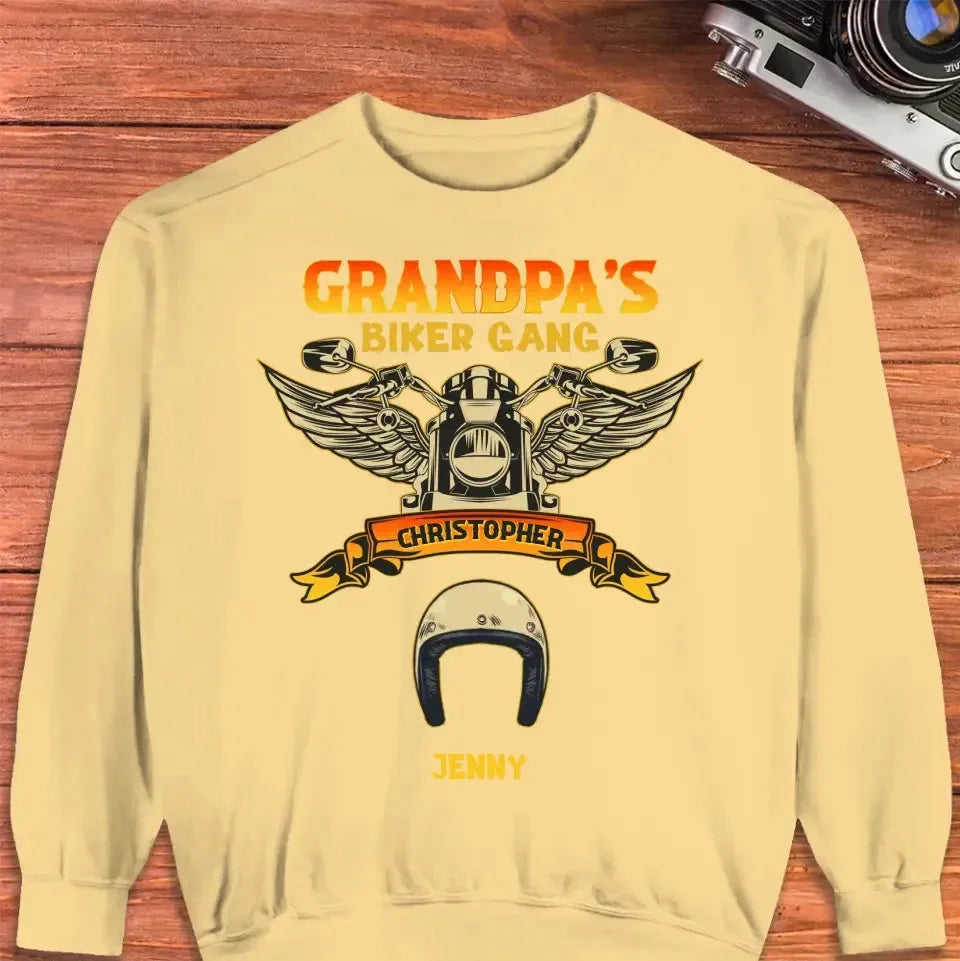 Grandpa's Biker Gang - Custom Name - Personalized Gifts For Grandpa - Hoodie