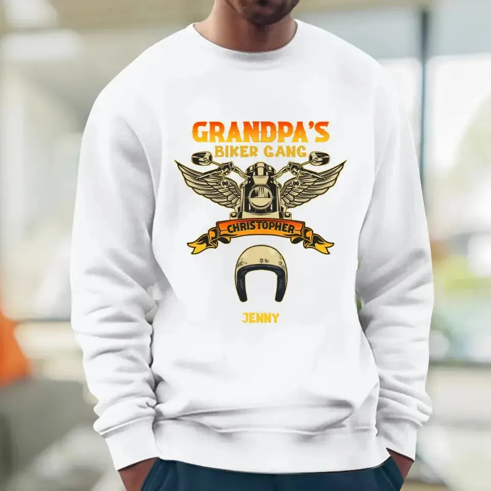 Grandpa's Biker Gang - Custom Name - Personalized Gifts For Grandpa - T-Shirt