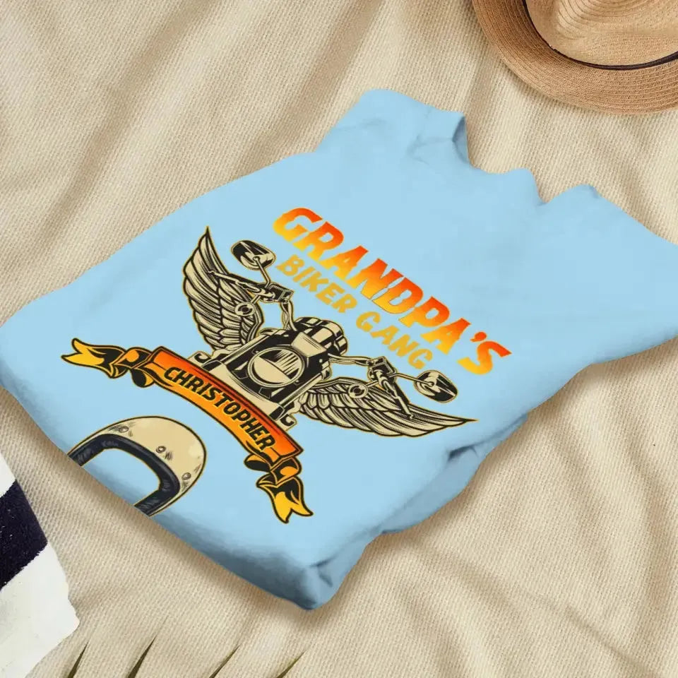 Grandpa's Biker Gang - Custom Name - Personalized Gifts For Grandpa - T-Shirt