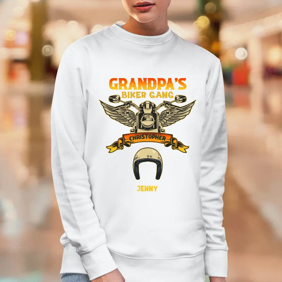 Grandpa's Biker Gang - Custom Name - Personalized Gifts For Grandpa - Hoodie