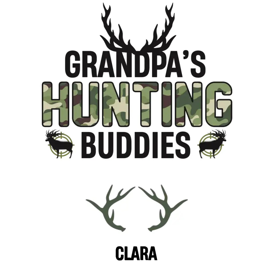 Grandpa's Hunting Buddies - Custom Name - Personalized Gifts For Grandpa - T-Shirt