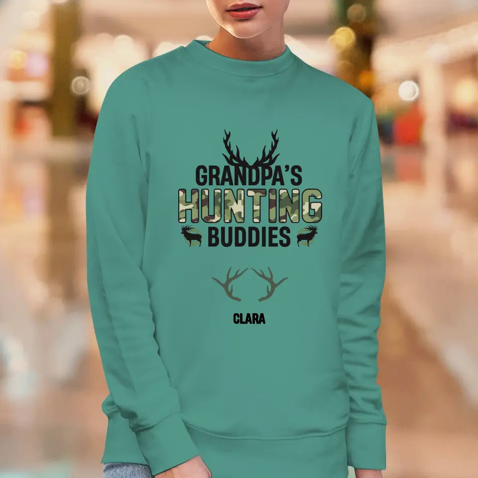 Grandpa's Hunting Buddies - Custom Name - Personalized Gifts For Grandpa - T-Shirt