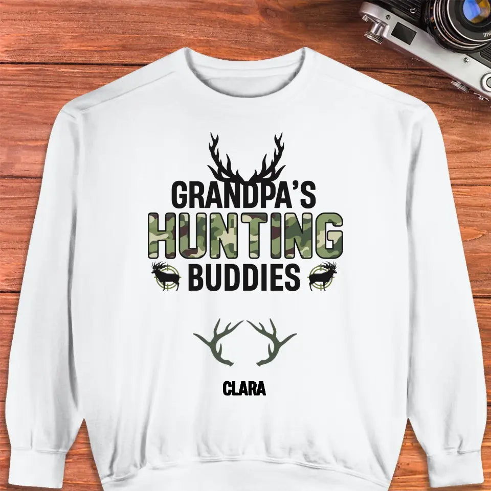 Grandpa's Hunting Buddies - Custom Name - Personalized Gifts For Grandpa - T-Shirt