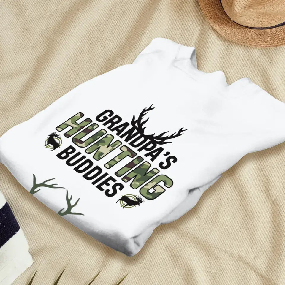 Grandpa's Hunting Buddies - Custom Name - Personalized Gifts For Grandpa - T-Shirt