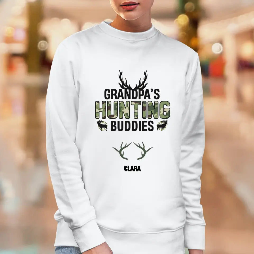 Grandpa's Hunting Buddies - Custom Name - Personalized Gifts For Grandpa - T-Shirt