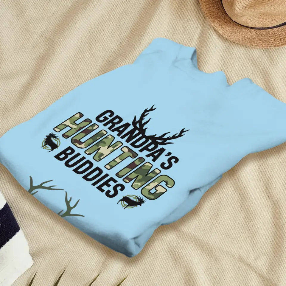 Grandpa's Hunting Buddies - Custom Name - Personalized Gifts For Grandpa - T-Shirt