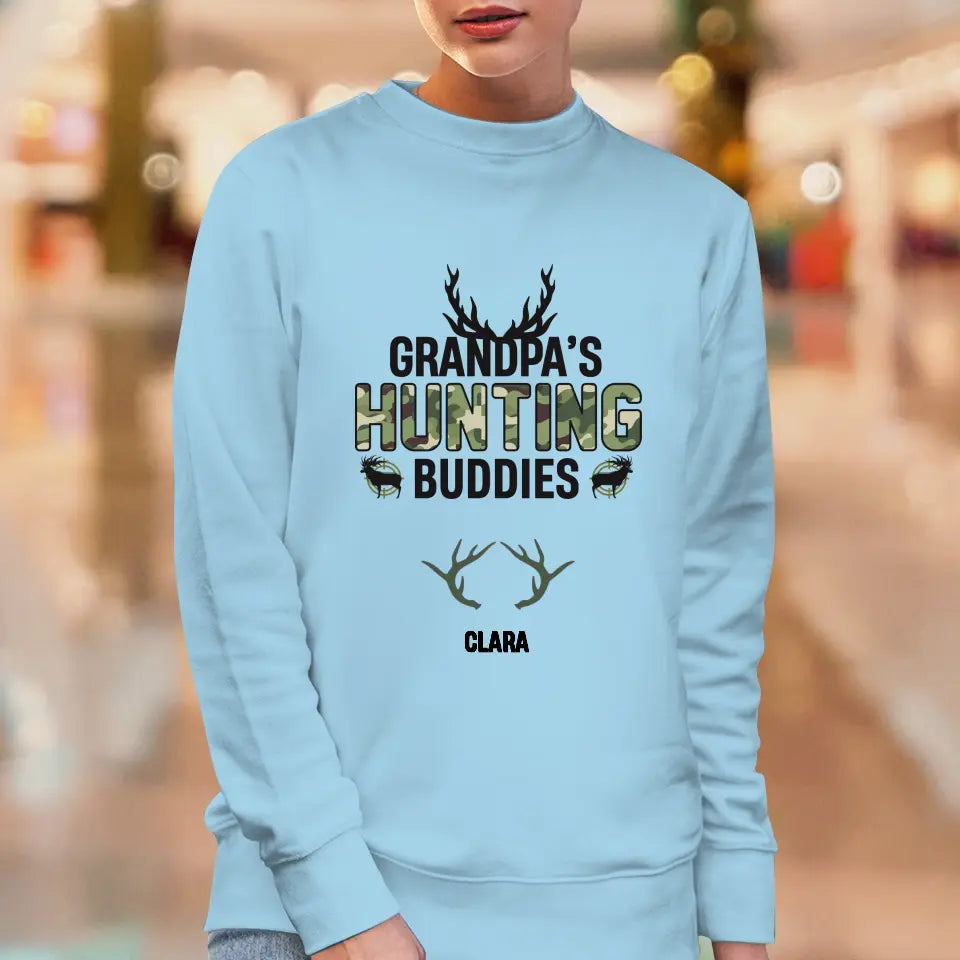 Grandpa's Hunting Buddies - Custom Name - Personalized Gifts For Grandpa - T-Shirt