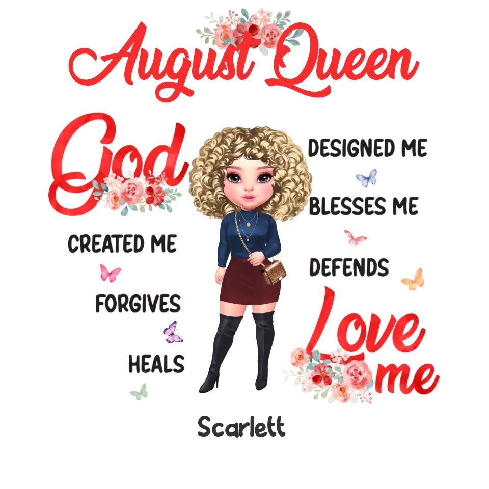 August Queen - Custom Month - Personalized Gifts For Mom - T-Shirt