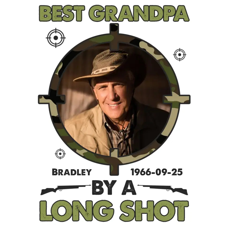 Best Grandpa By Long Shots - Custom Photo - Personalized Gifts For Grandpa - T-Shirt