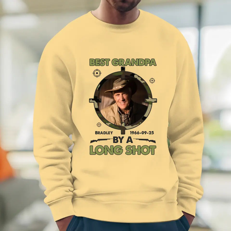 Best Grandpa By Long Shots - Custom Photo - Personalized Gifts For Grandpa - T-Shirt