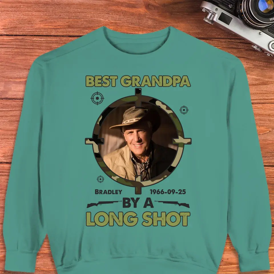 Best Grandpa By Long Shots - Custom Photo - Personalized Gifts For Grandpa - T-Shirt