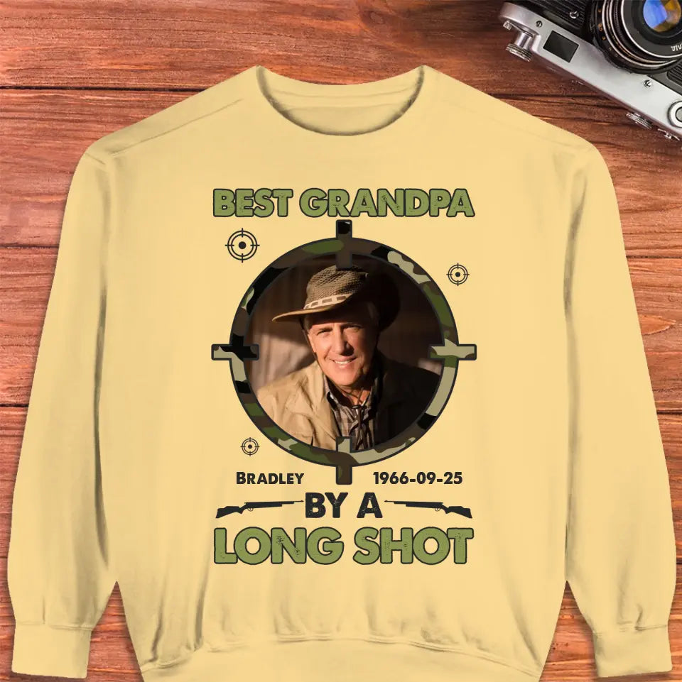 Best Grandpa By Long Shots - Custom Photo - Personalized Gifts For Grandpa - Sweater