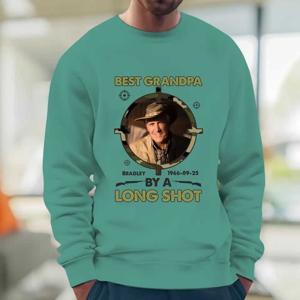 Best Grandpa By Long Shots - Custom Photo - Personalized Gifts For Grandpa - T-Shirt