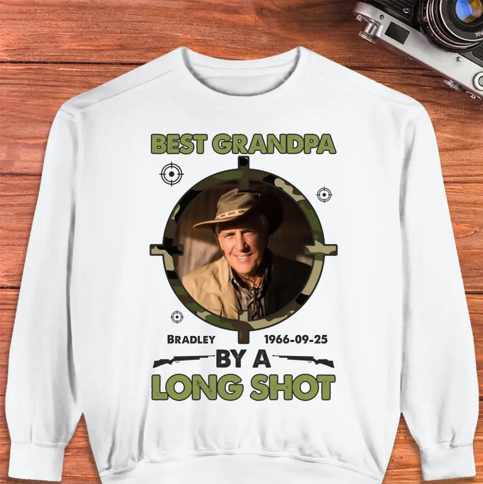 Best Grandpa By Long Shots - Custom Photo - Personalized Gifts For Grandpa - T-Shirt