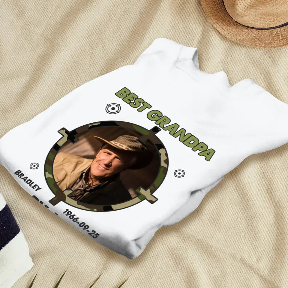 Best Grandpa By Long Shots - Custom Photo - Personalized Gifts For Grandpa - T-Shirt