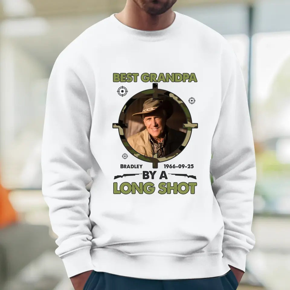 Best Grandpa By Long Shots - Custom Photo - Personalized Gifts For Grandpa - T-Shirt