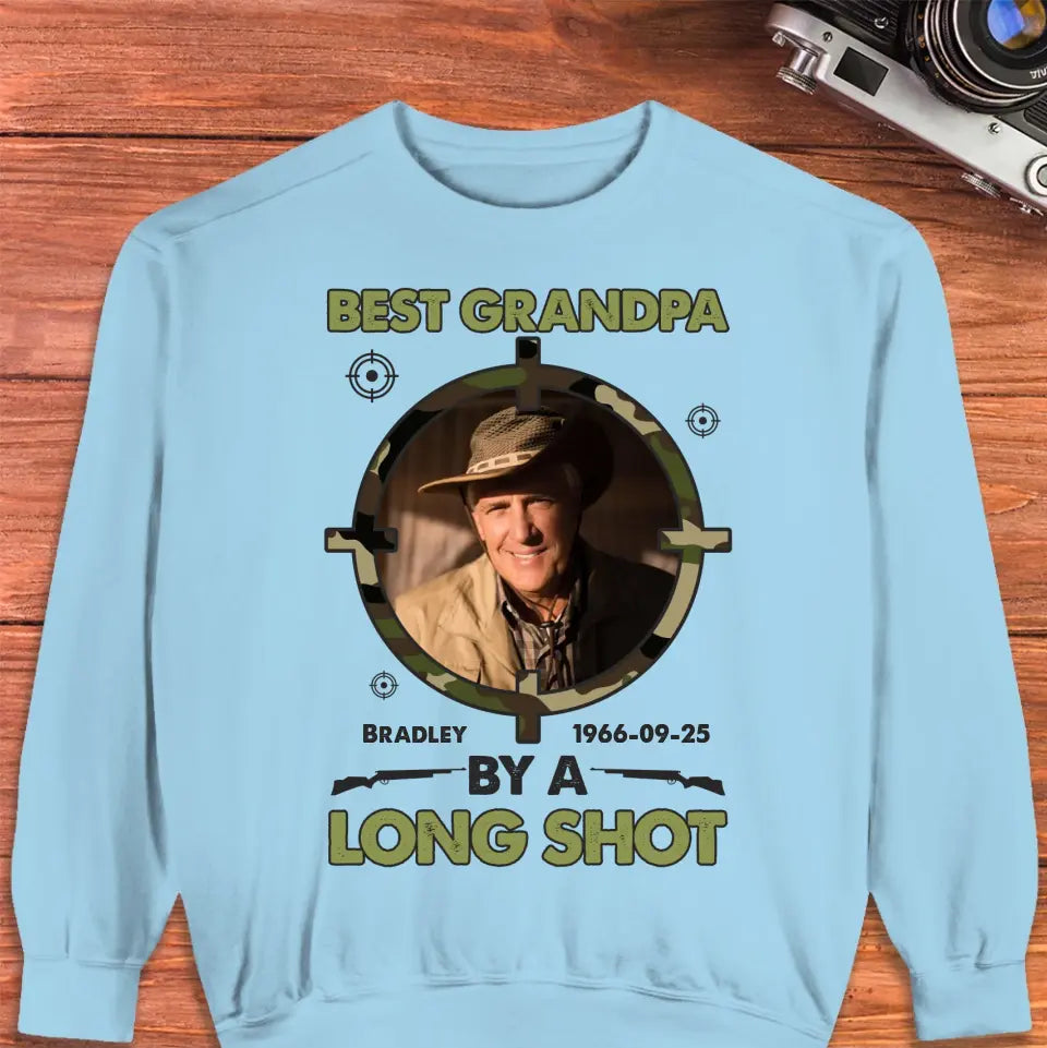 Best Grandpa By Long Shots - Custom Photo - Personalized Gifts For Grandpa - T-Shirt