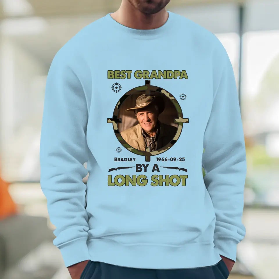 Best Grandpa By Long Shots - Custom Photo - Personalized Gifts For Grandpa - T-Shirt