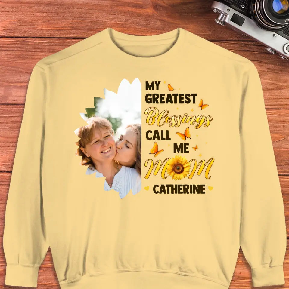 My Greatest Blessings - Custom Photo - Personalized Gifts For Mom - T-Shirt