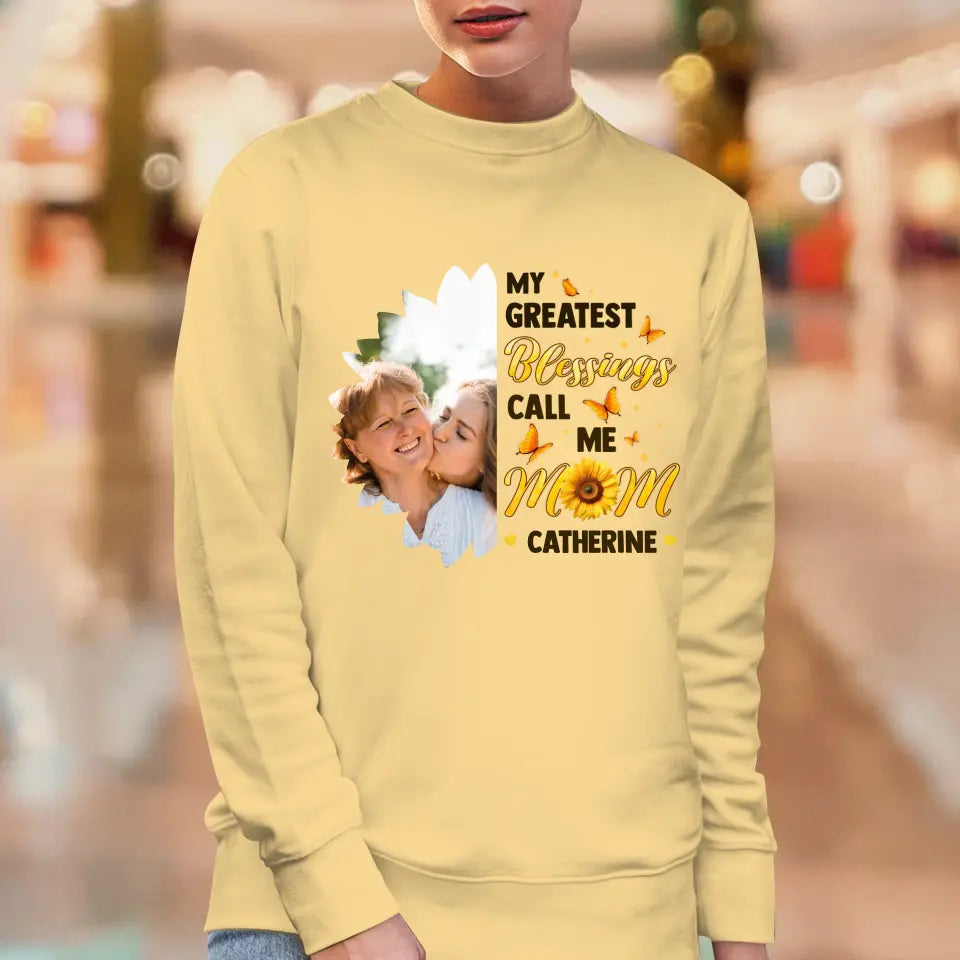 My Greatest Blessings - Custom Photo - Personalized Gifts For Mom - T-Shirt