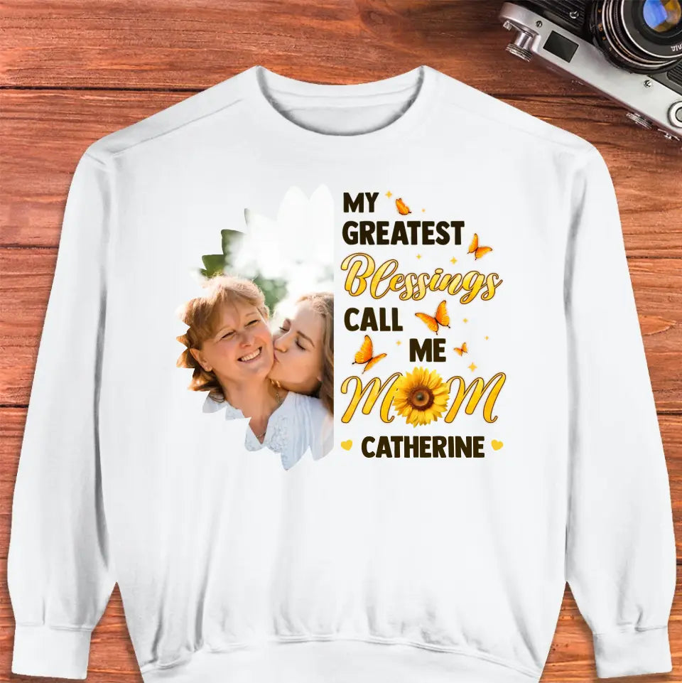 My Greatest Blessings - Custom Photo - Personalized Gifts For Mom - T-Shirt