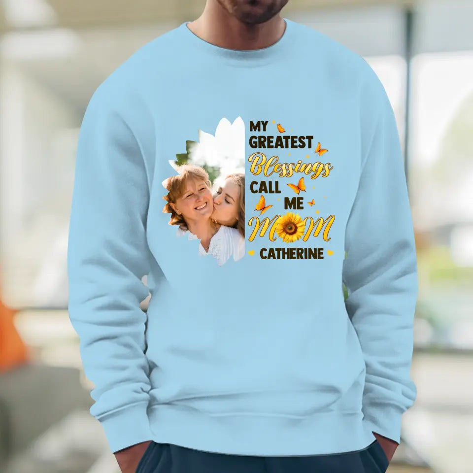 My Greatest Blessings - Custom Photo - Personalized Gifts For Mom - T-Shirt