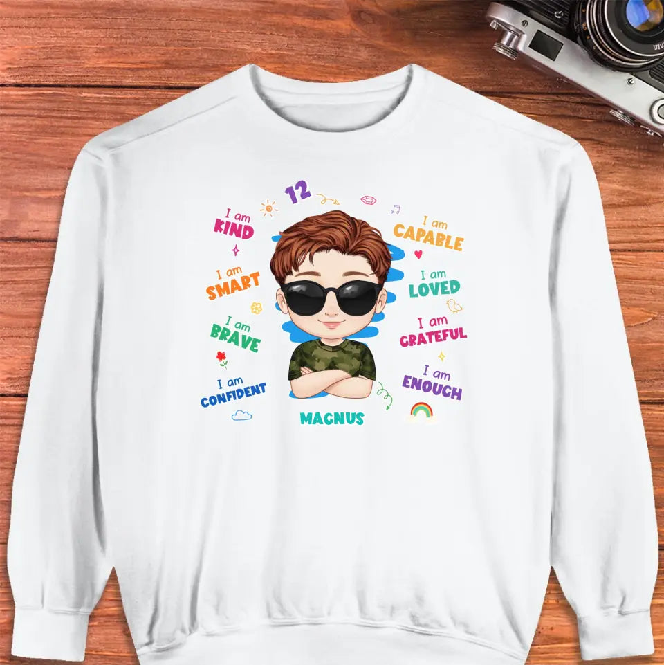 I Am Kind - Personalized Gift For Son - Unisex Family Sweater