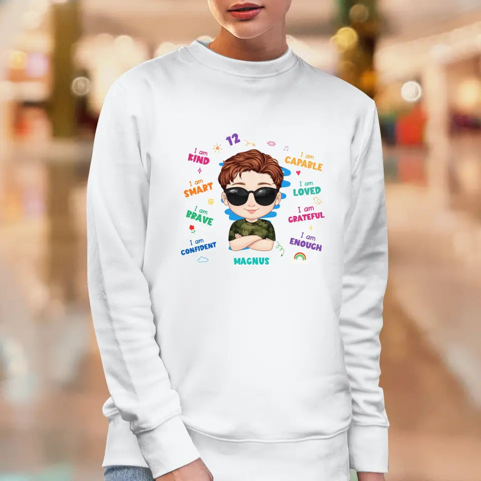 I Am Kind - Personalized Gift For Son - Unisex Family Sweater