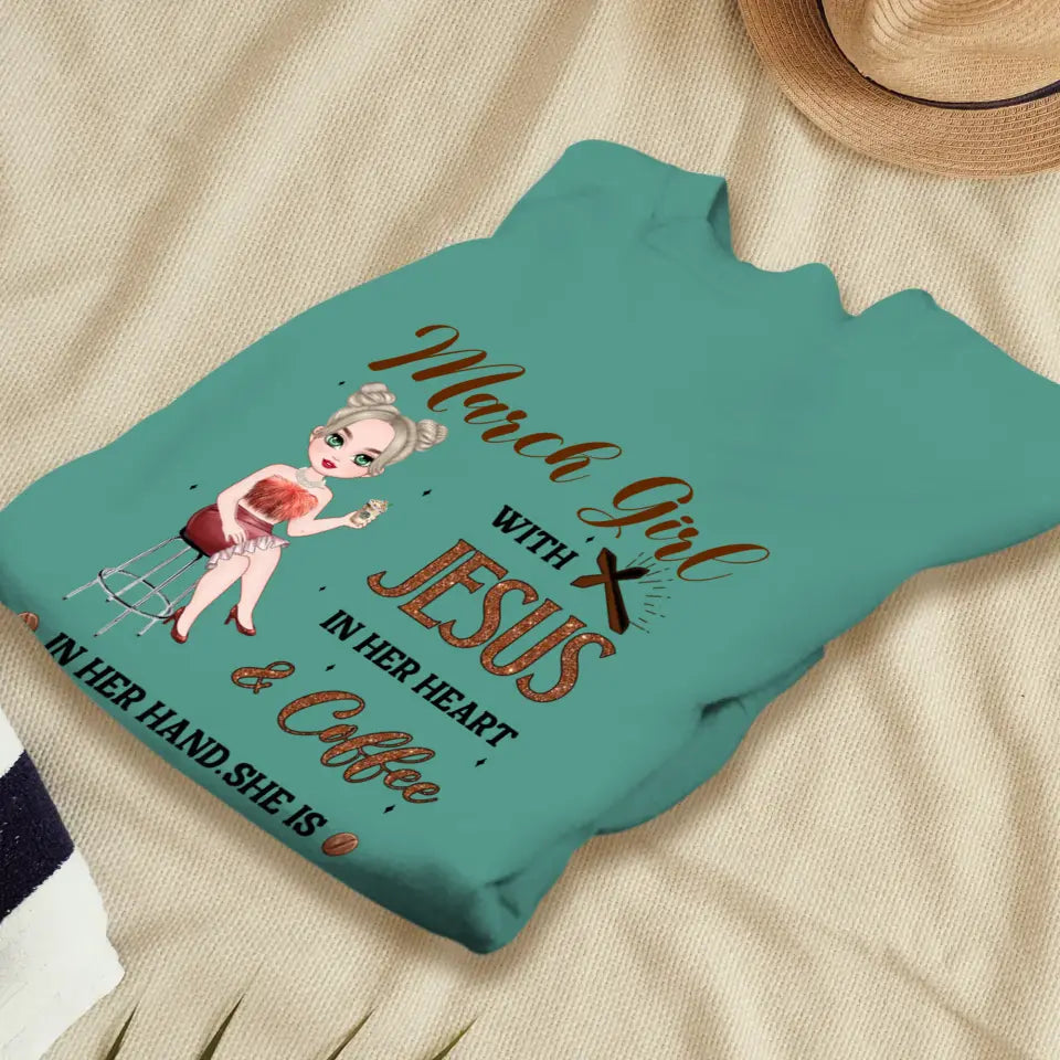 Jesus In Her Heart - Custom Month - Personalized Gifts For Her - T-Shirt