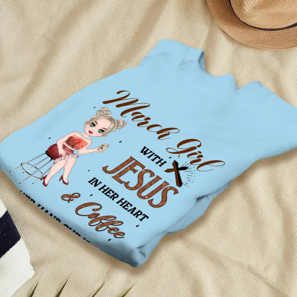 Jesus In Her Heart - Custom Month - Personalized Gifts For Her - T-Shirt