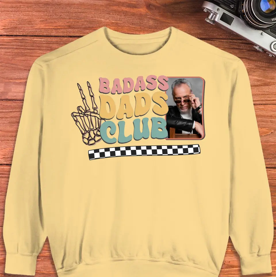 Badass Dads Club - Custom Photo - Personalized Gifts For Dad - T-Shirt