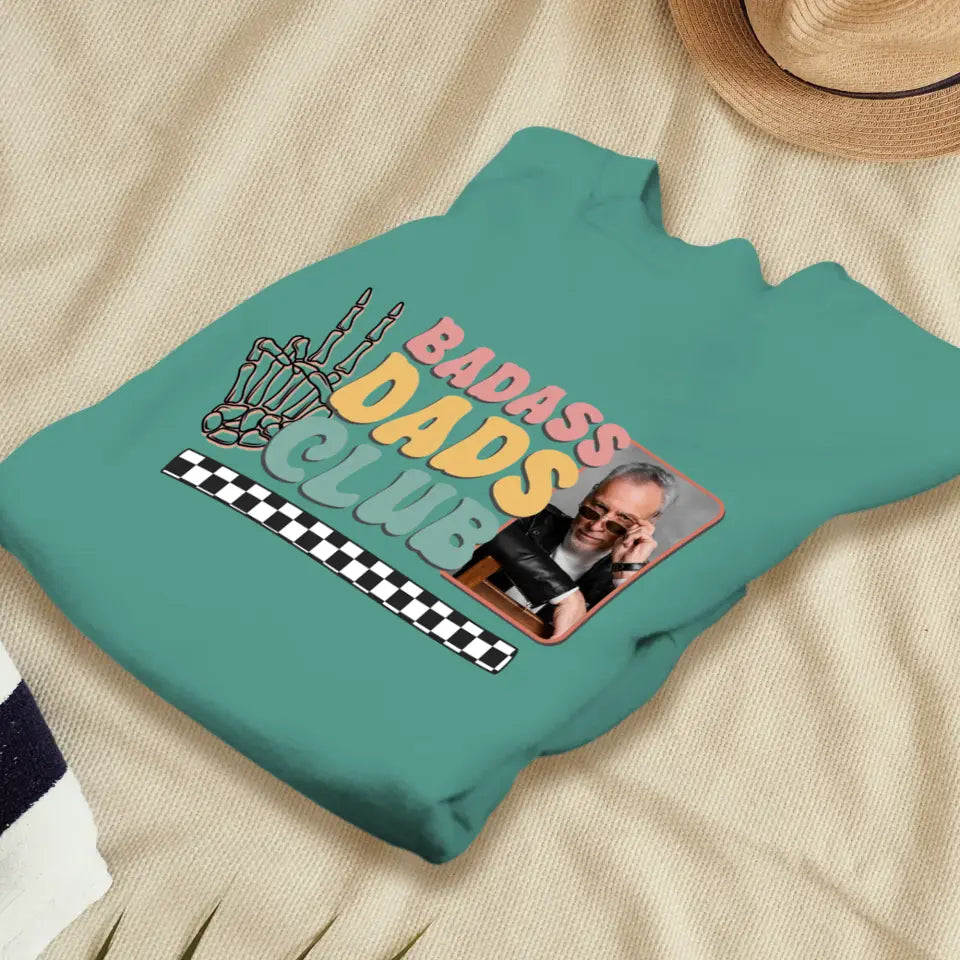 Badass Dads Club - Custom Photo - Personalized Gifts For Dad - T-Shirt