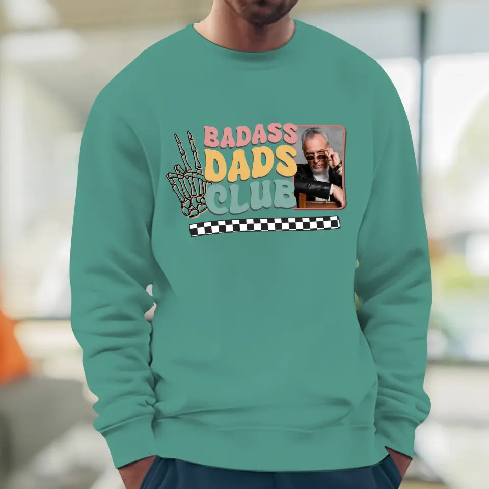 Badass Dads Club - Custom Photo - Personalized Gifts For Dad - T-Shirt