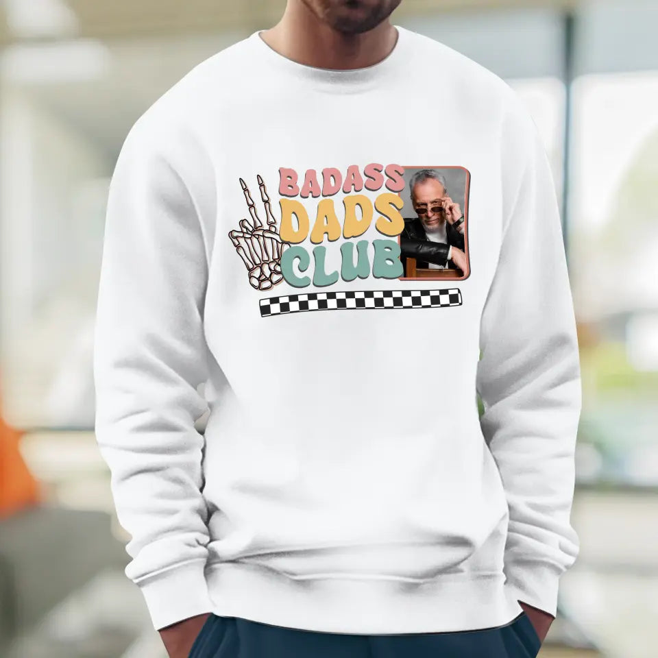 Badass Dads Club - Custom Photo - Personalized Gifts For Dad - T-Shirt