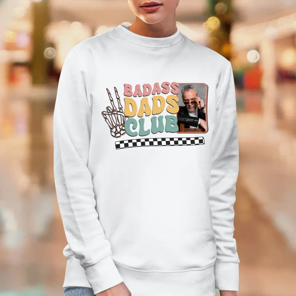 Badass Dads Club - Custom Photo - Personalized Gifts For Dad - T-Shirt